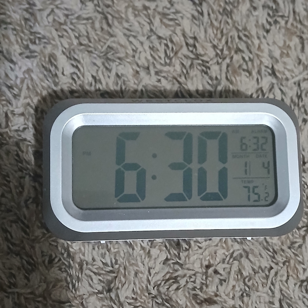 Silver Digital Alarm Clock